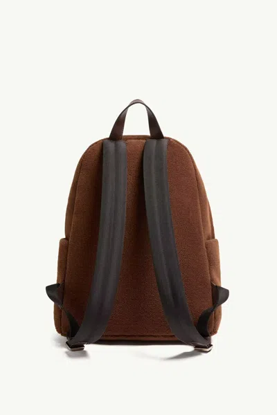 Moncler Logo Patch Zipped Backpack In Brown