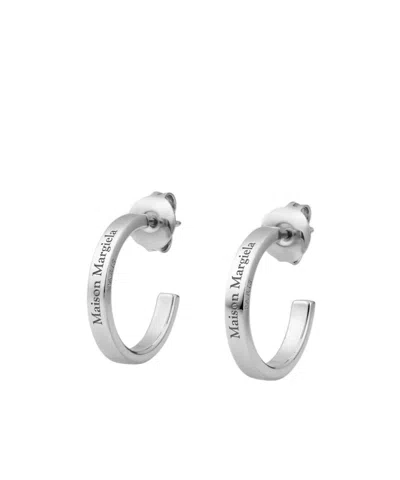 Maison Margiela Logo-reference Earrings In Metallic