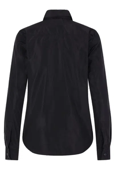 Aspesi Long Sleeved Press-stud Overshirt In Black