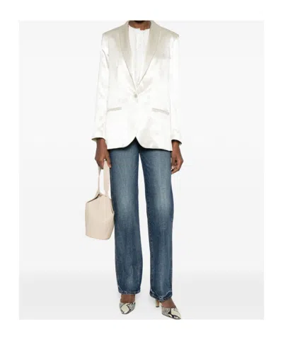 Alysi Single-breasted Jacket In White