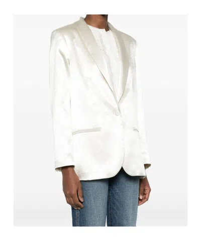 Alysi Single-breasted Jacket In White