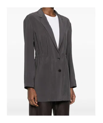Alysi Single-breasted Blazer Jacket In Brown