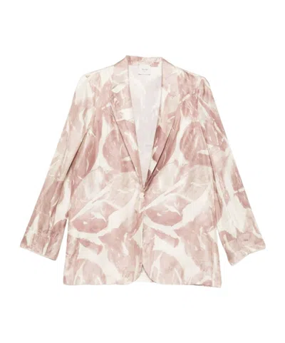 Alysi Printed Single Breasted Jacket In Brown