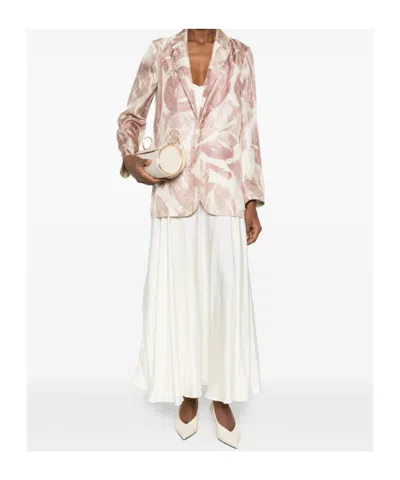Alysi Printed Single Breasted Jacket In Brown