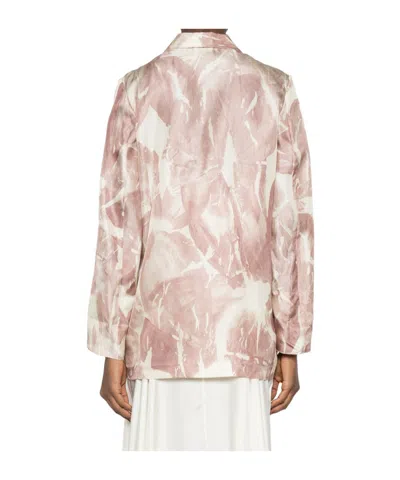 Alysi Printed Single Breasted Jacket In Brown