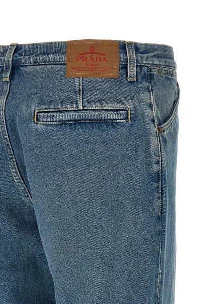 Prada Belt Loop Jeans In Blue