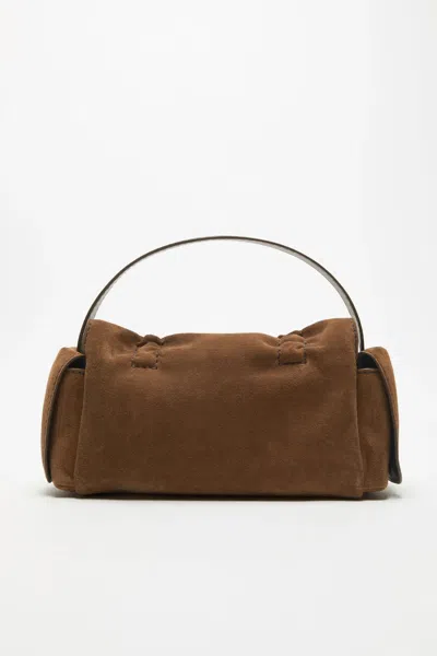 Acne Studios Multipocket Suede Shoulder Bag In Brown