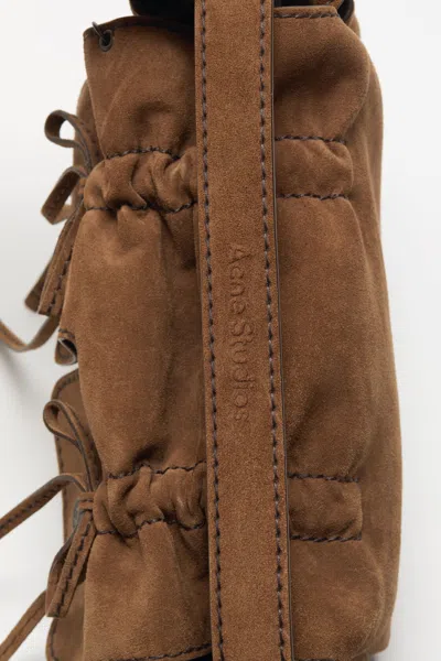 Acne Studios Multipocket Suede Shoulder Bag In Brown