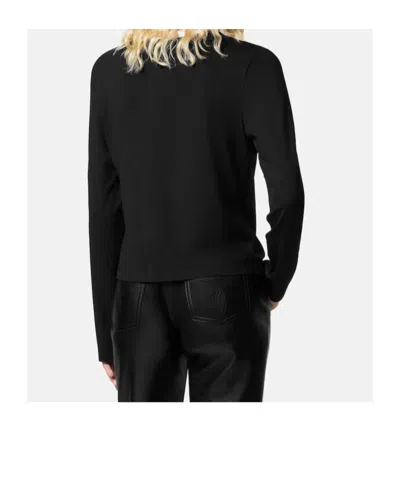 Versace Logo-detail Long-sleeve T-shirt In Black