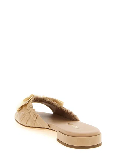 Prada Round-toe Flat Sandals In Neutral