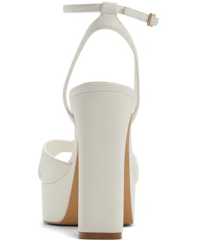 Aldo Rosine Ankle Strap Platform Sandal In White
