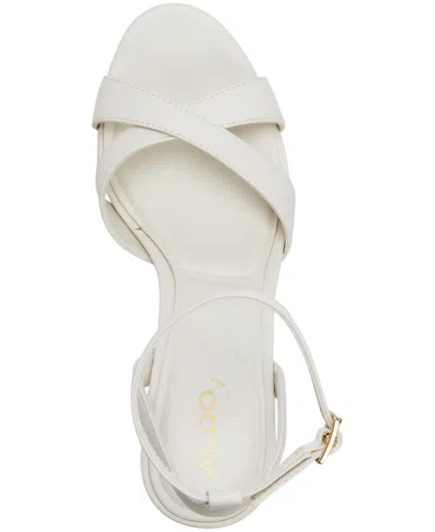 Aldo Rosine Ankle Strap Platform Sandal In White