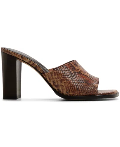 Aldo Sophia Slide Sandal In Brown