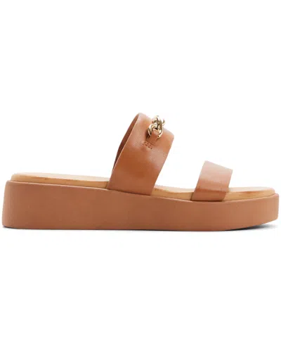 Aldo Halamaever Platform Slide Sandal In Brown