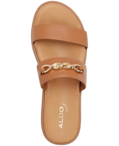 Aldo Halamaever Platform Slide Sandal In Brown