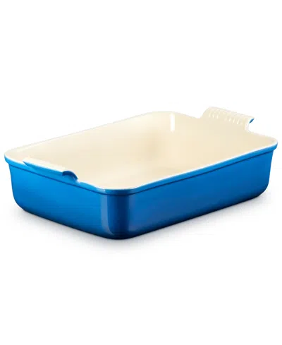 Le Creuset Stoneware 6.75 Quart Heritage Deep Rectangular Lasagna Dish In Blue
