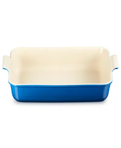 Le Creuset Stoneware 6.75 Quart Heritage Deep Rectangular Lasagna Dish In Blue