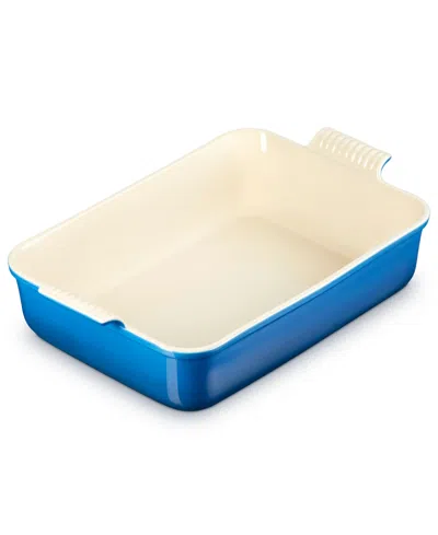 Le Creuset Stoneware 6.75 Quart Heritage Deep Rectangular Lasagna Dish In Blue