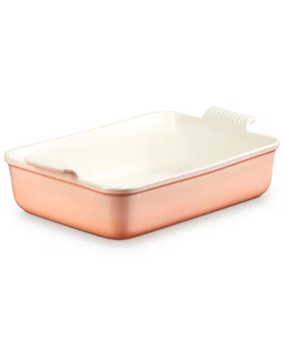 Le Creuset Stoneware 6.75 Quart Heritage Deep Rectangular Lasagna Dish In Pink