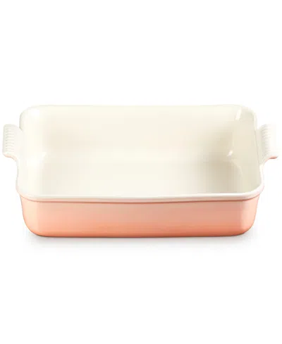 Le Creuset Stoneware 6.75 Quart Heritage Deep Rectangular Lasagna Dish In Pink