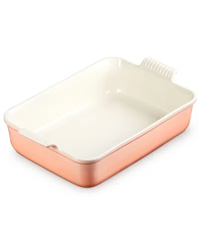 Le Creuset Stoneware 6.75 Quart Heritage Deep Rectangular Lasagna Dish In Pink