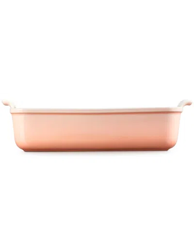Le Creuset Stoneware 6.75 Quart Heritage Deep Rectangular Lasagna Dish In Pink