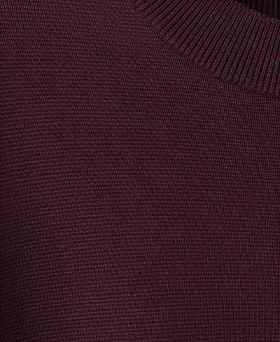 Mango Structured Crewneck Sweater In Burgundy