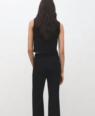 Mango Asymmetric Drape Top In Black