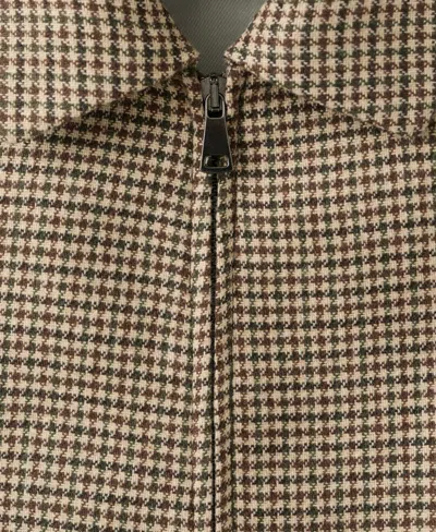 Mango Houndstooth Jacket With Lapels Medium Brown In Brown