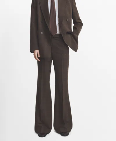 Mango Lyocell Suit Pants In Brown