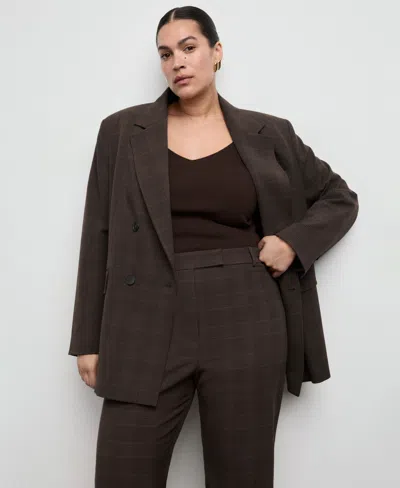 Mango Lyocell Suit Pants In Brown