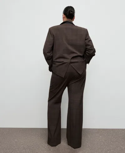 Mango Lyocell Suit Pants In Brown