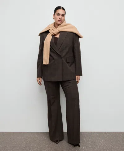 Mango Lyocell Suit Pants In Brown