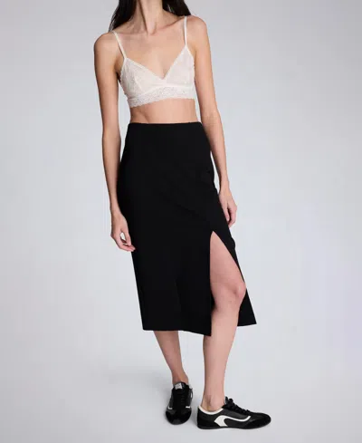Kenneth Cole Compression Pull-on Column Slit Skirt In Black