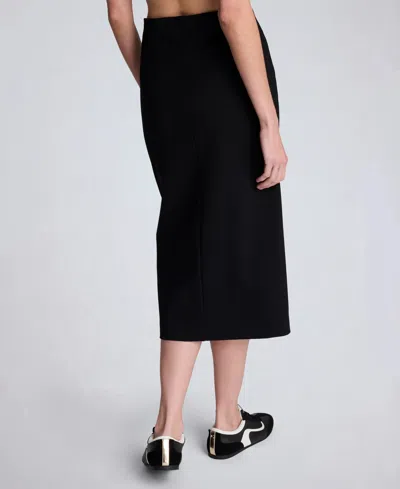 Kenneth Cole Compression Pull-on Column Slit Skirt In Black