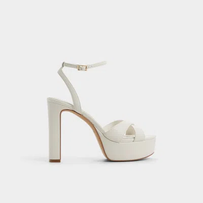 Aldo Rosine Ankle Strap Platform Sandal In White