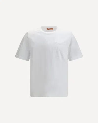 Cruna Crew-neck Patch Pocket T-shirt In White