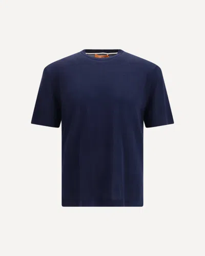 Cruna Cotton Knitted T-shirt In Blue