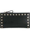 Valentino Garavani Rockstud Zip Around Leather Continental Wallet - Black