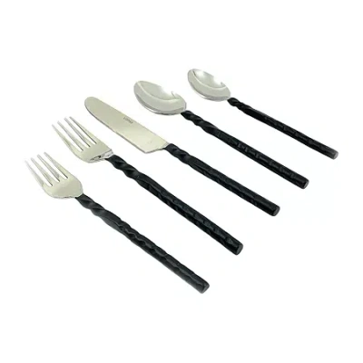 Vibhsa Black 20-pc. Flatware Set In Black