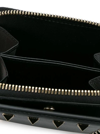 Shop Valentino Garavani Rockstud Compact Wallet In Black