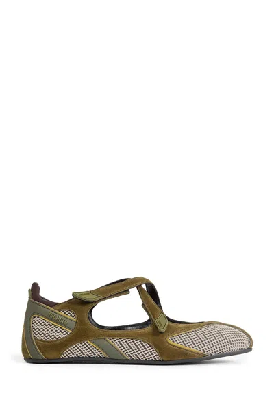 Attico Ballerina Flat Floor 01 Army Green In Multi