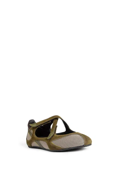 Attico Ballerina Flat Floor 01 Army Green In Multi