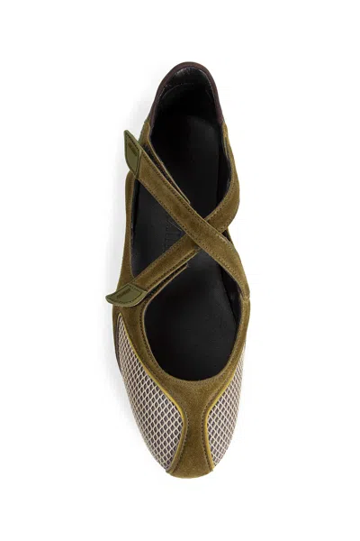 Attico Ballerina Flat Floor 01 Army Green In Multi