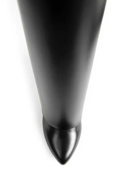 Givenchy Black Sandals With Logo Plaque On The Front And High Wedge Heel In Leather Woman