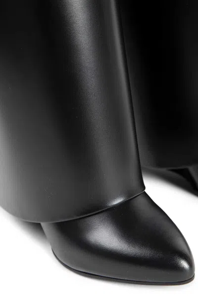 Givenchy Black Sandals With Logo Plaque On The Front And High Wedge Heel In Leather Woman