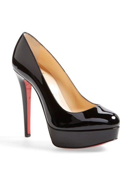 Christian Louboutin Dirditta Patent Platform Red Sole Pump In Black