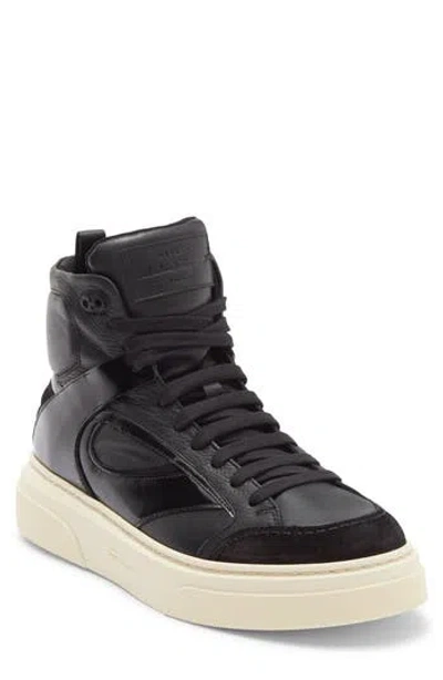 Ferragamo Cassio Leather High-top Sneakers In Black