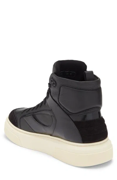 Ferragamo Cassio Leather High-top Sneakers In Black