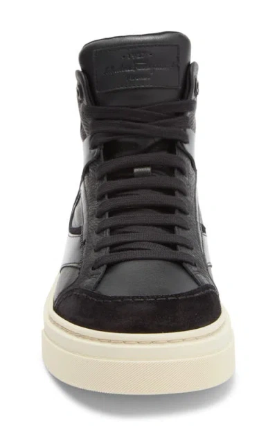 Ferragamo Cassio Leather High-top Sneakers In Black